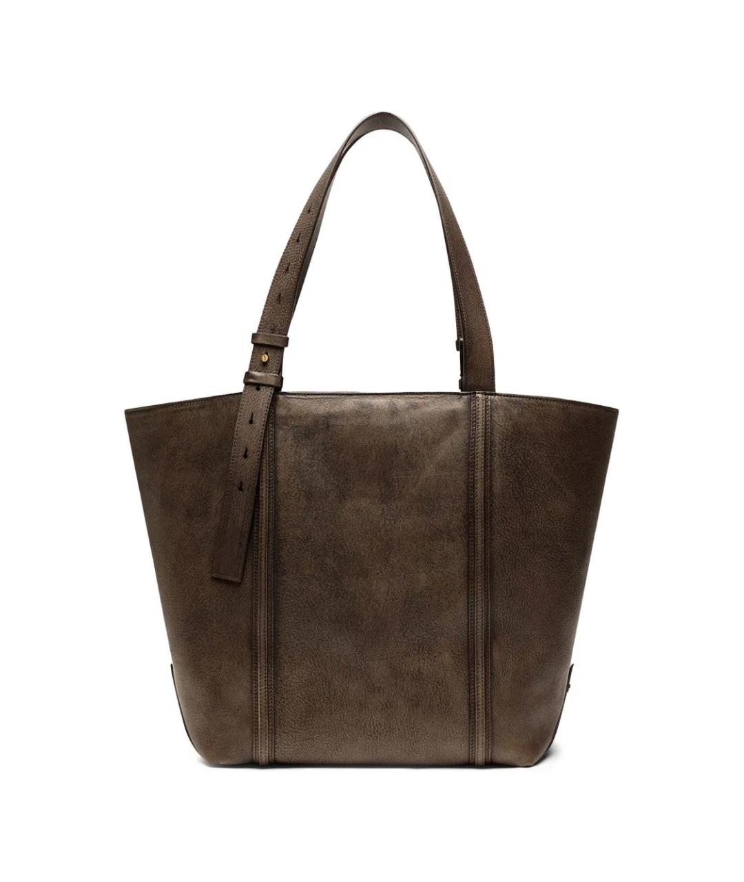 GOLDEN GOOSE DELUXE BRAND Коричневая кожаная сумка тоут, фото 2