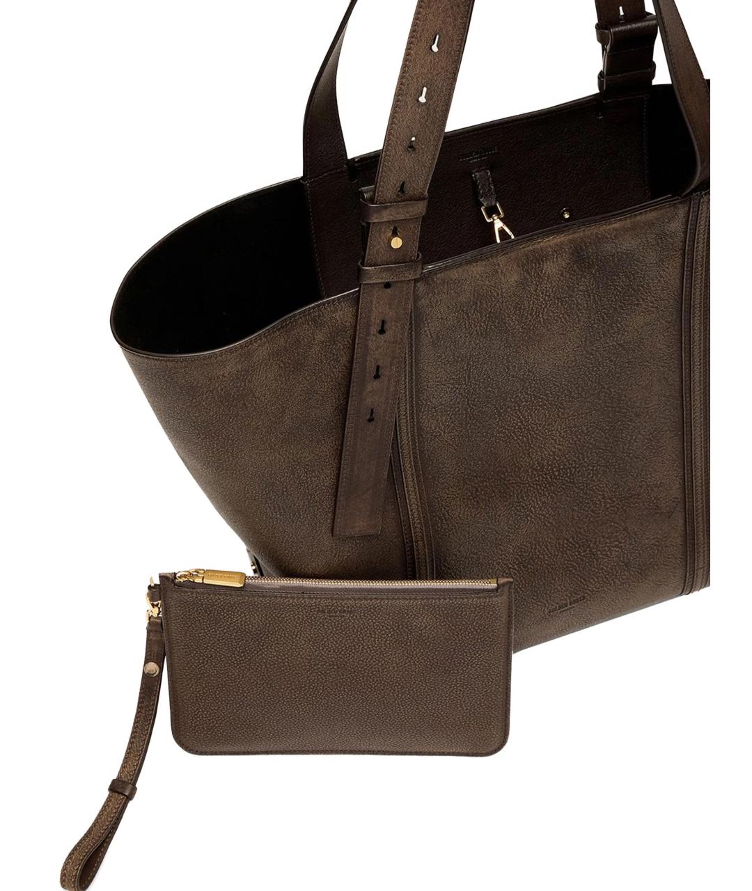 GOLDEN GOOSE DELUXE BRAND Коричневая кожаная сумка тоут, фото 3