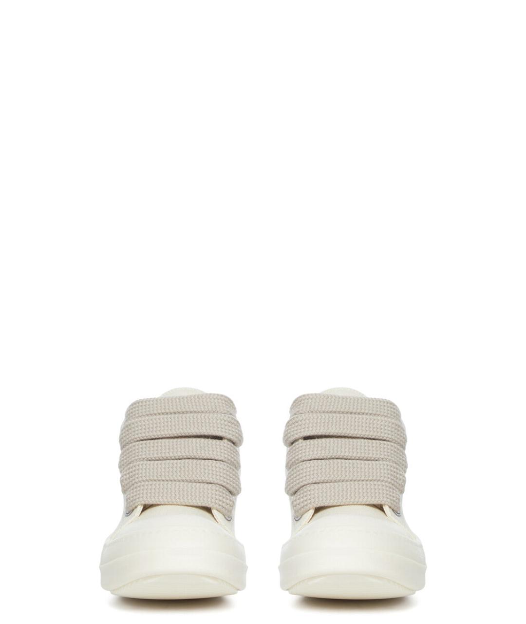 RICK OWENS DRKSHDW Белые текстильные кеды, фото 3