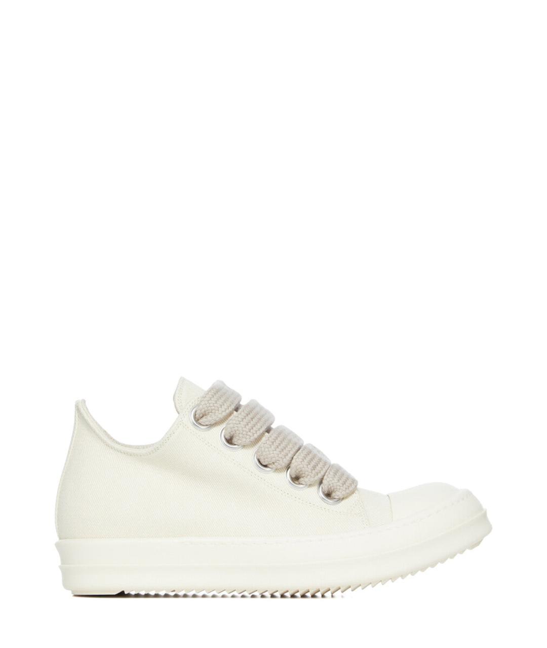 RICK OWENS DRKSHDW Белые текстильные кеды, фото 1