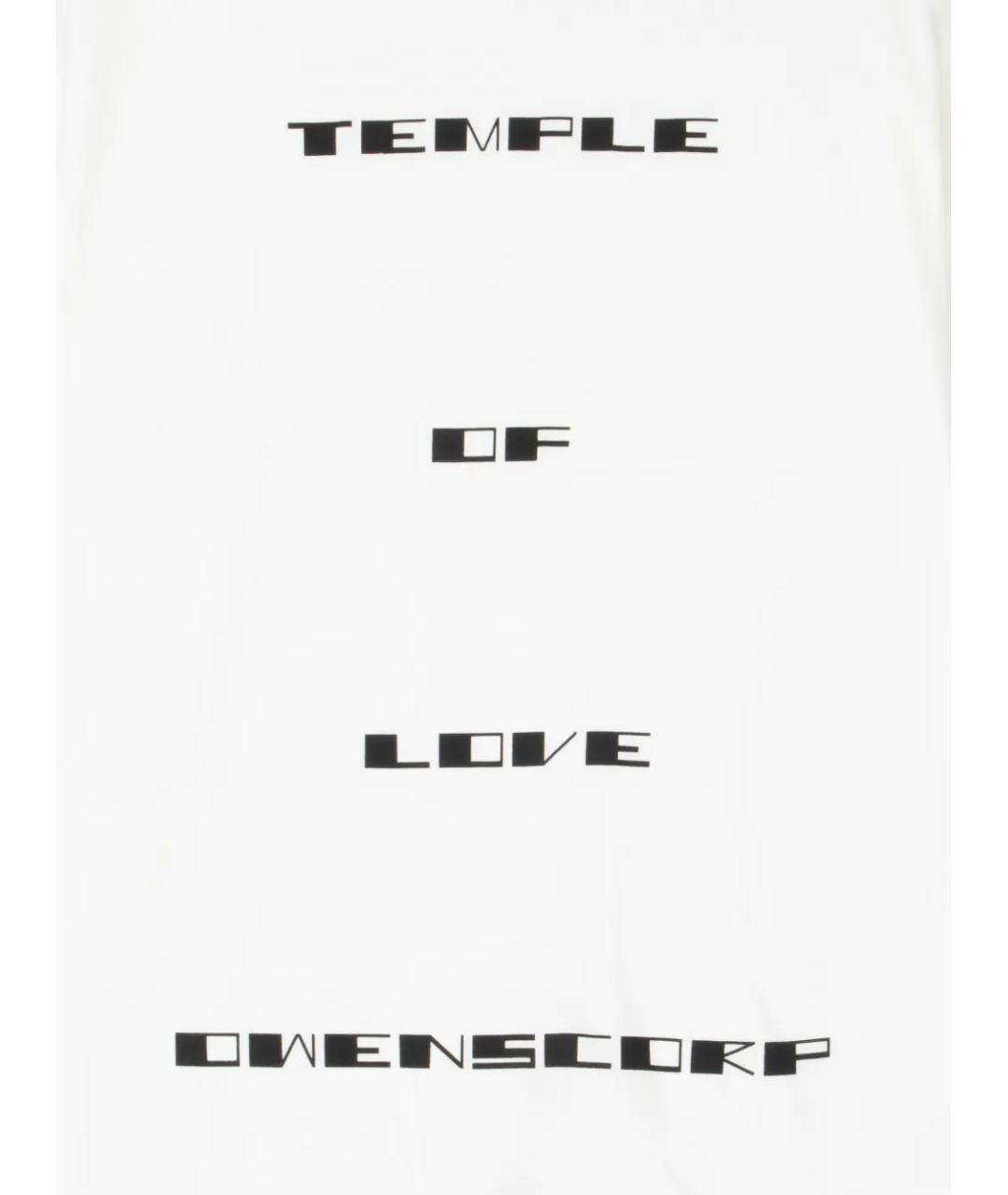 RICK OWENS DRKSHDW Белая хлопковая футболка, фото 3