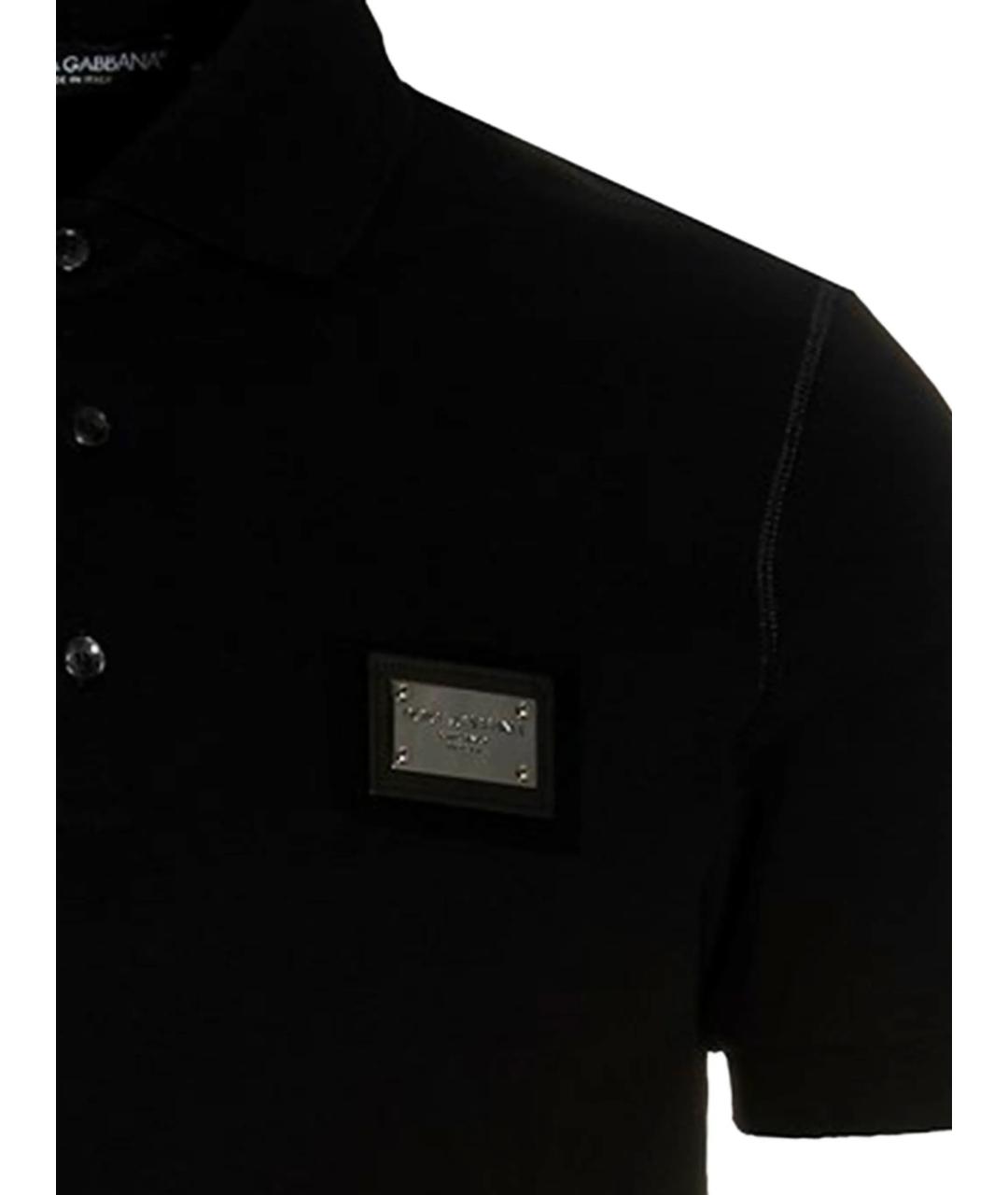 DOLCE&GABBANA Черная хлопковая футболка, фото 3