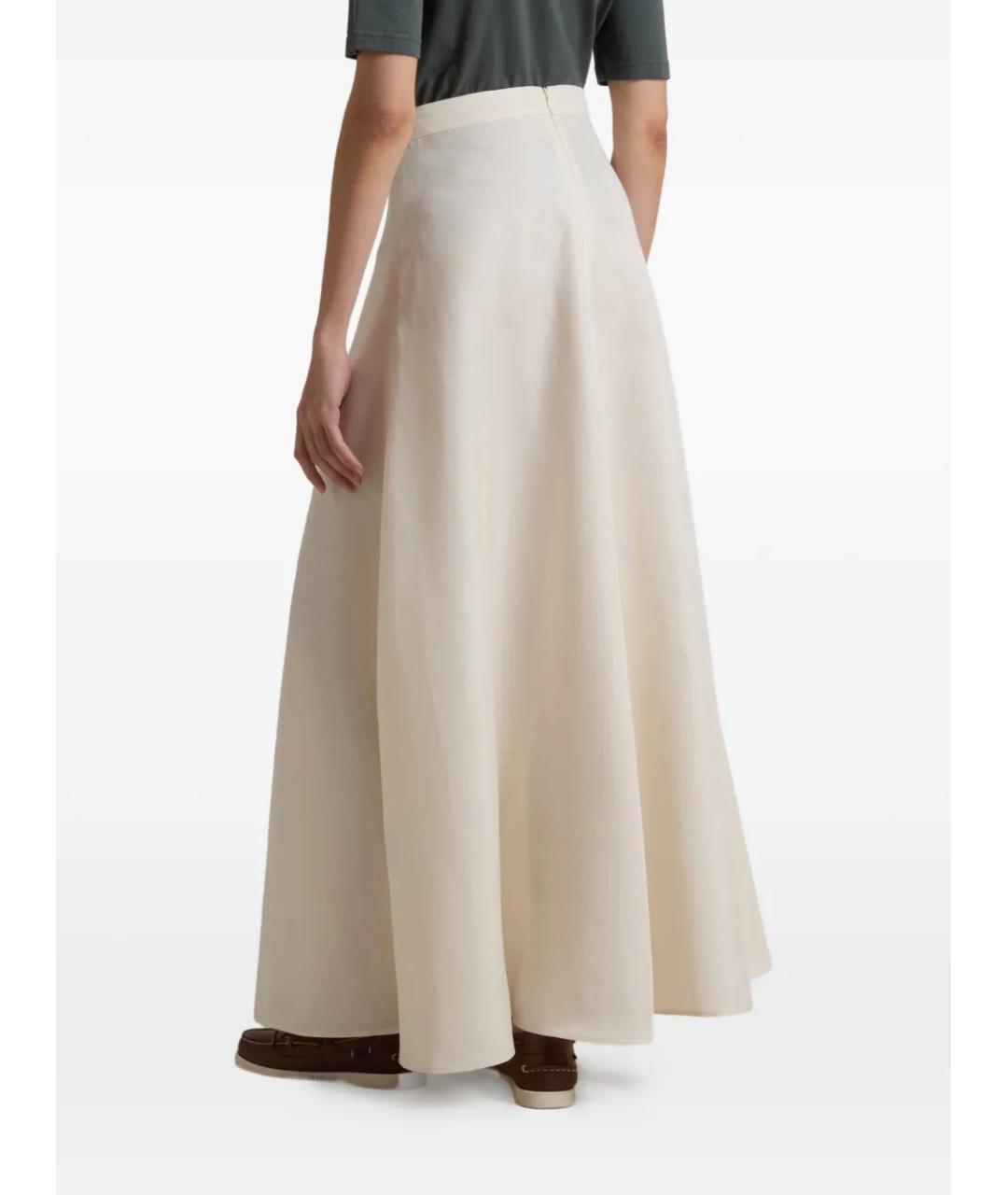 WOOLRICH Белая льняная юбка макси, фото 3