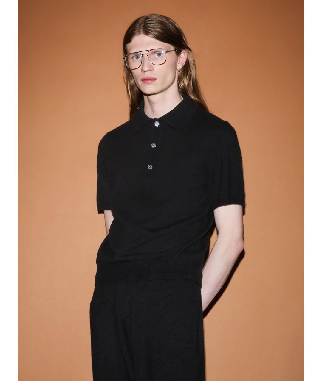 entire studios Черное поло с коротким рукавом, фото 3