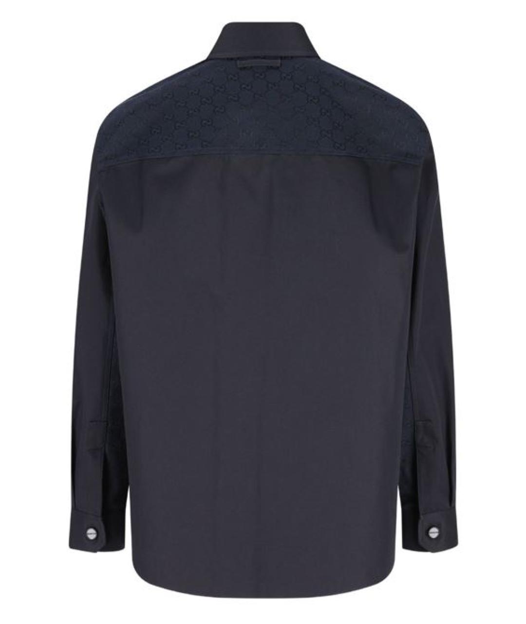 GUCCI Темно-синяя хлопковая кэжуал рубашка, фото 2