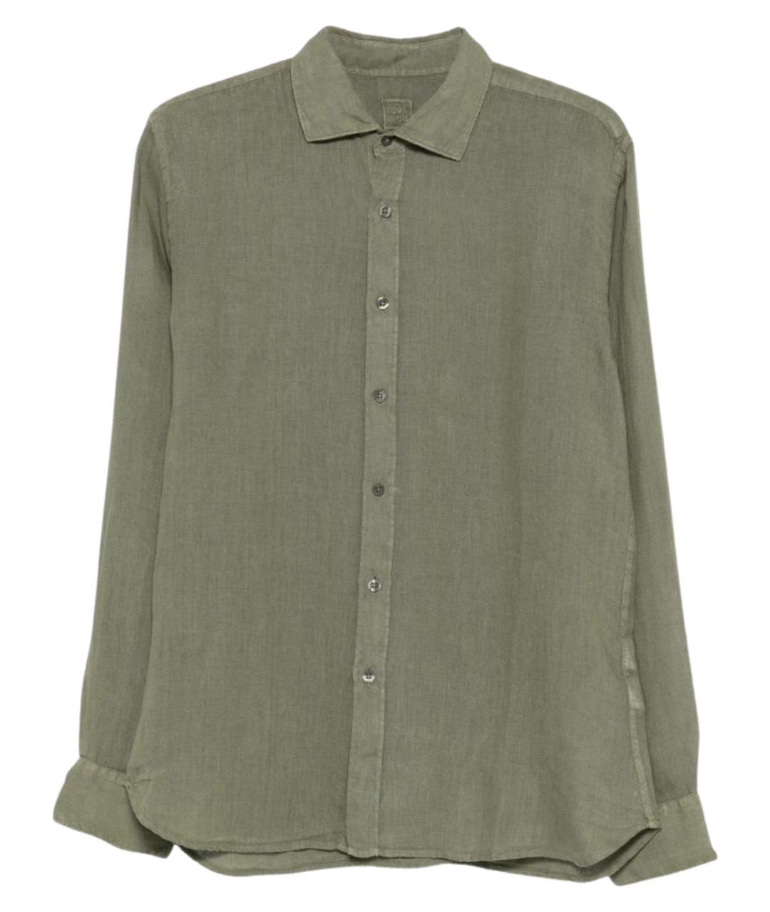 120% LINO Зеленая льняная кэжуал рубашка, фото 1