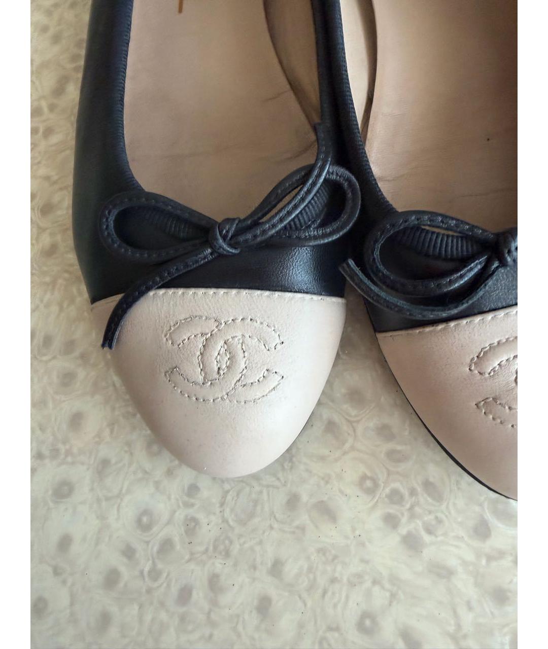 CHANEL Черные кожаные балетки, фото 2