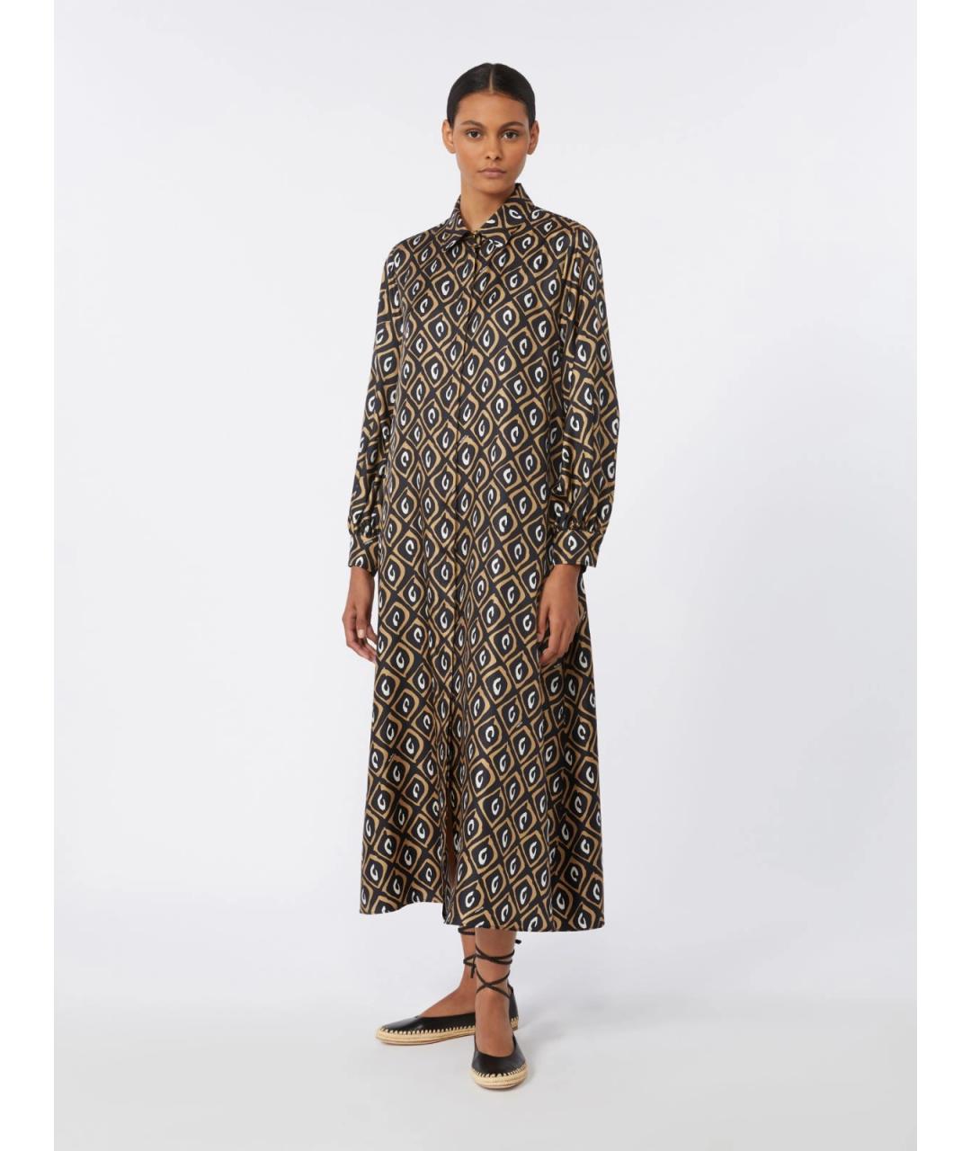 MAX MARA Мульти шелковое повседневное платье, фото 3