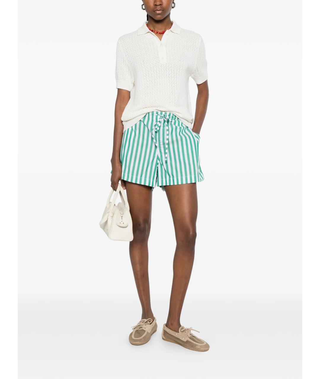 HUNZA G Зеленые хлопковые шорты, фото 2