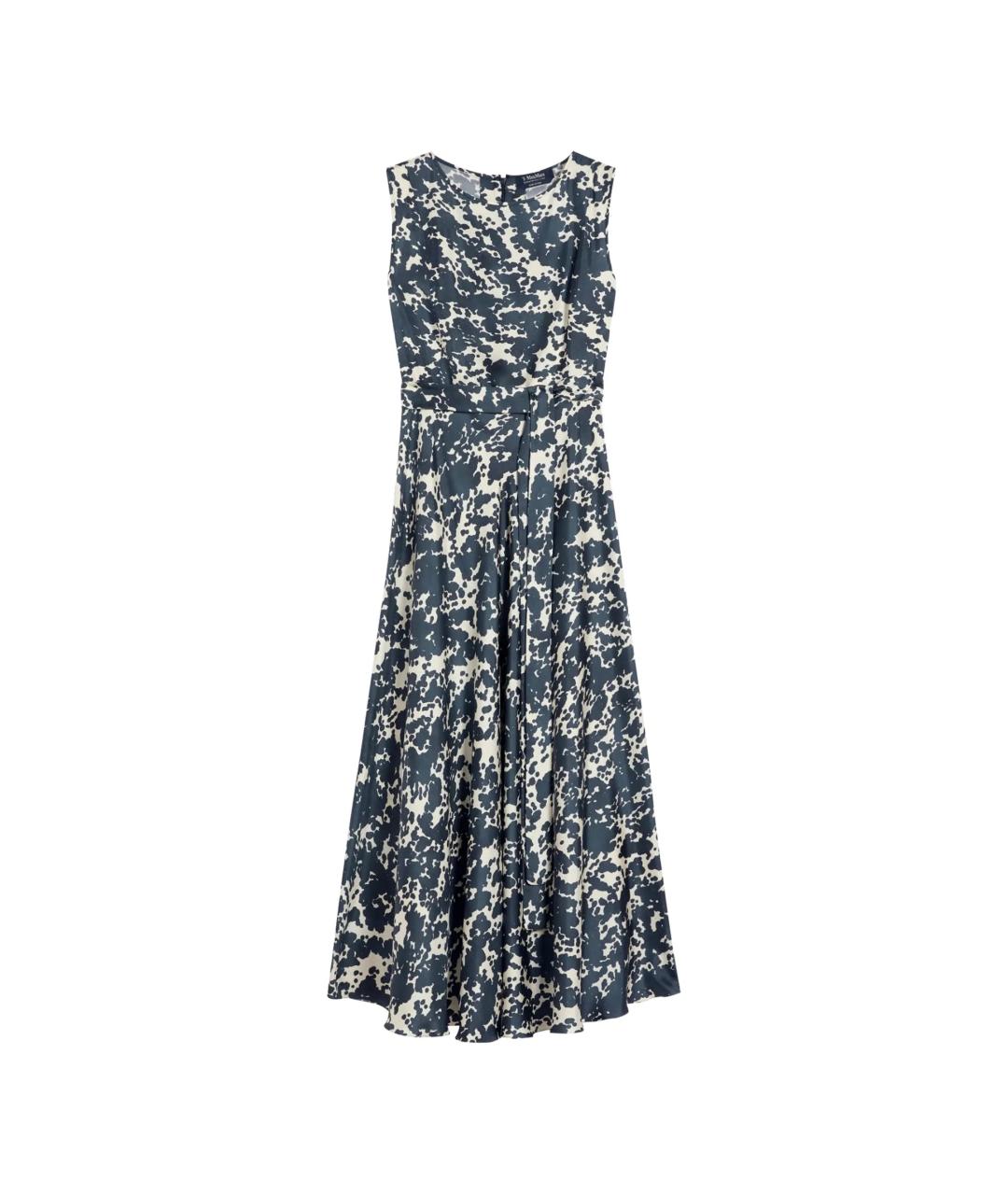 'S MAX MARA Синее шелковое вечернее платье, фото 4