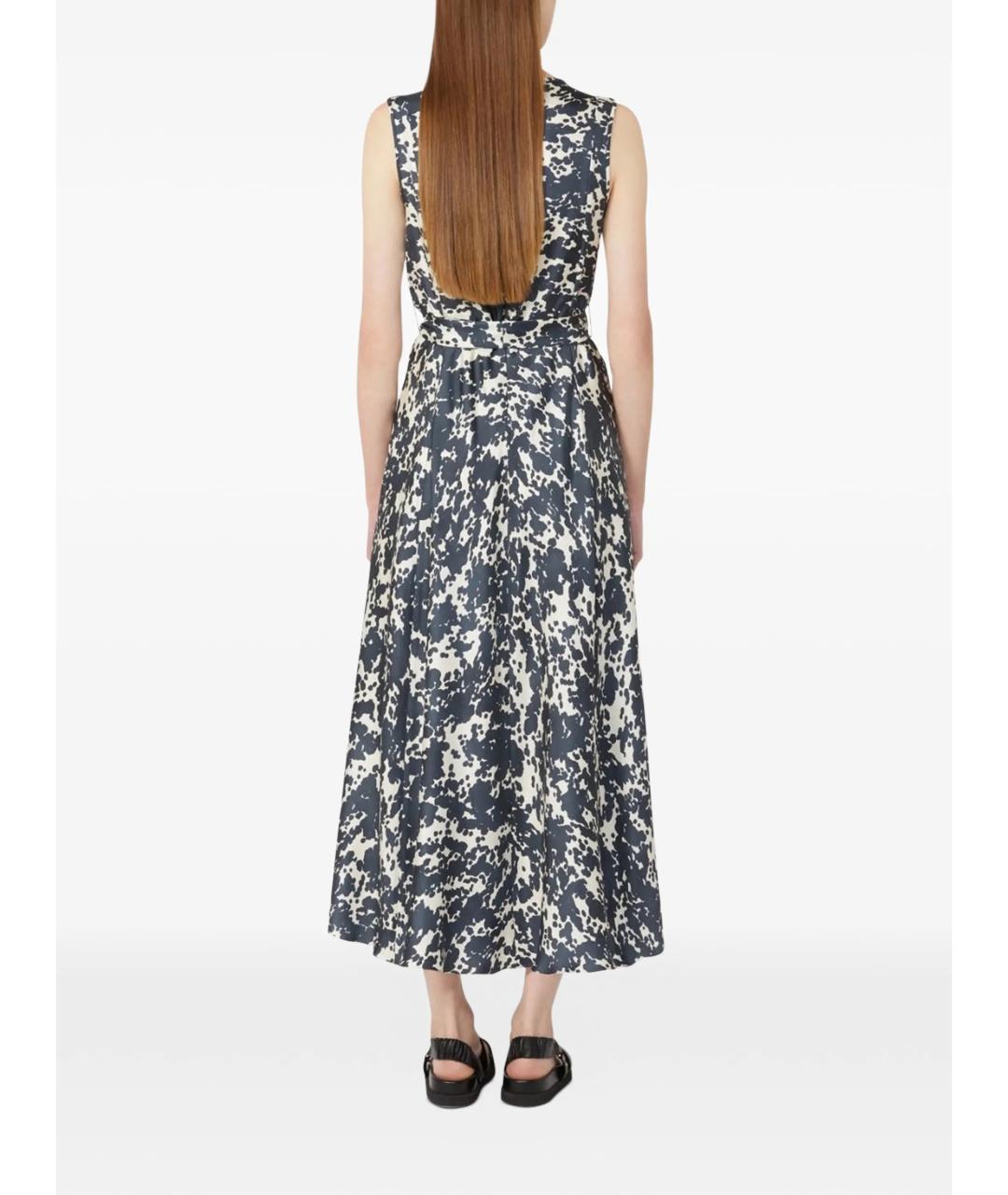 'S MAX MARA Синее шелковое вечернее платье, фото 3