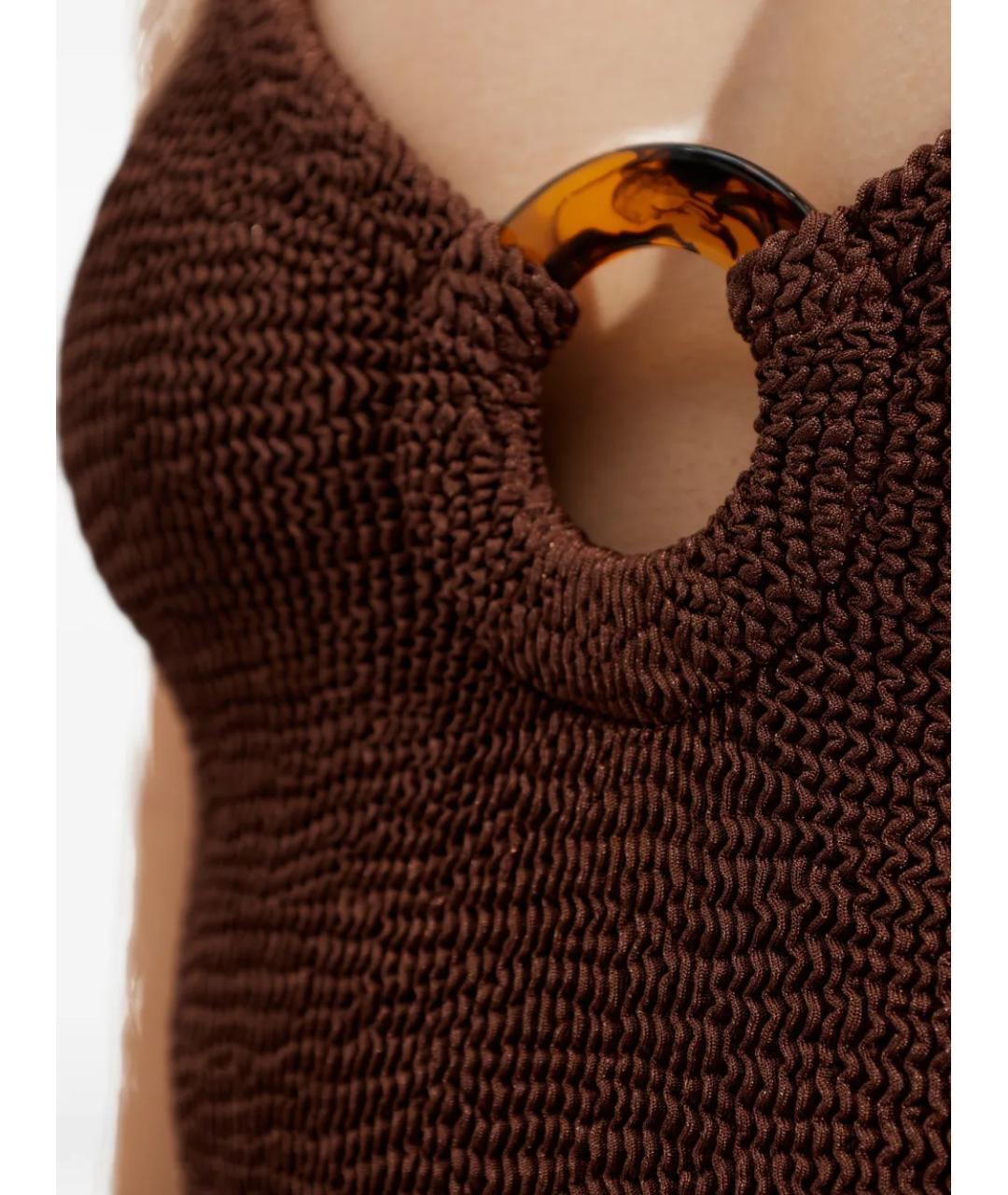 HUNZA G Коричневый полиамидовый купальник, фото 2