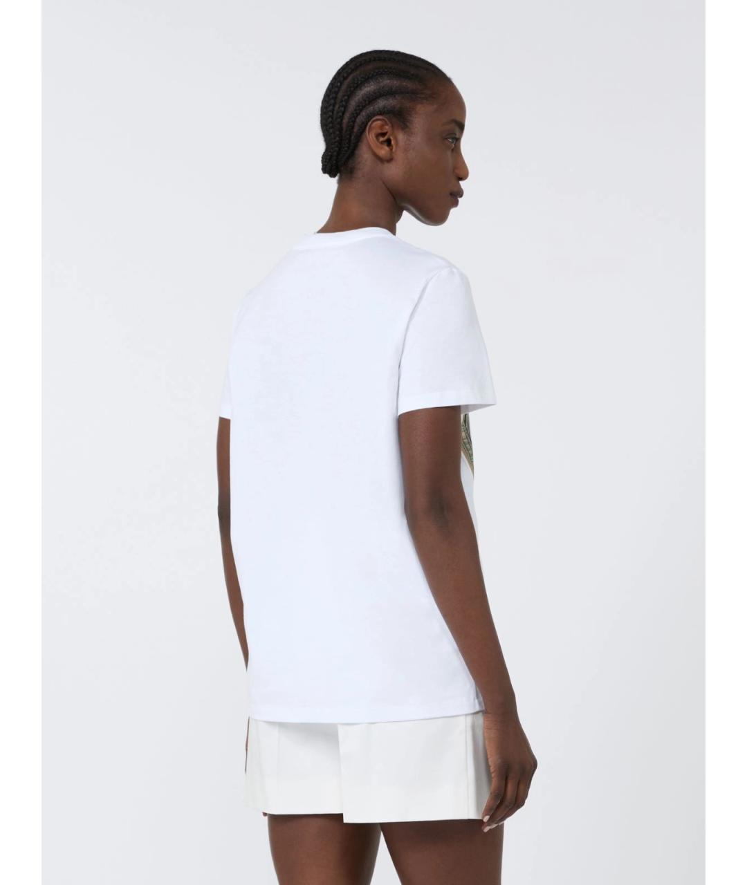 MAX MARA Белая хлопковая футболка, фото 4