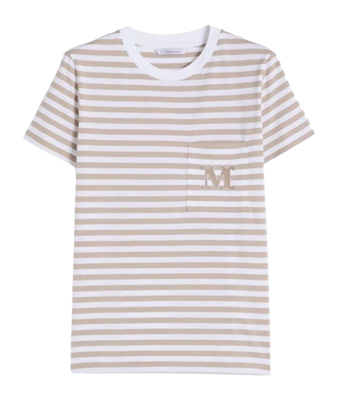 MAX MARA Бежевая хлопковая футболка, фото 1