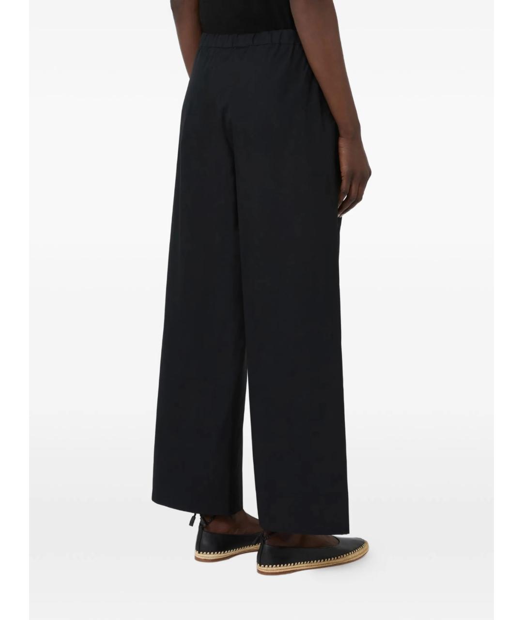 'S MAX MARA Черные хлопковые прямые брюки, фото 3
