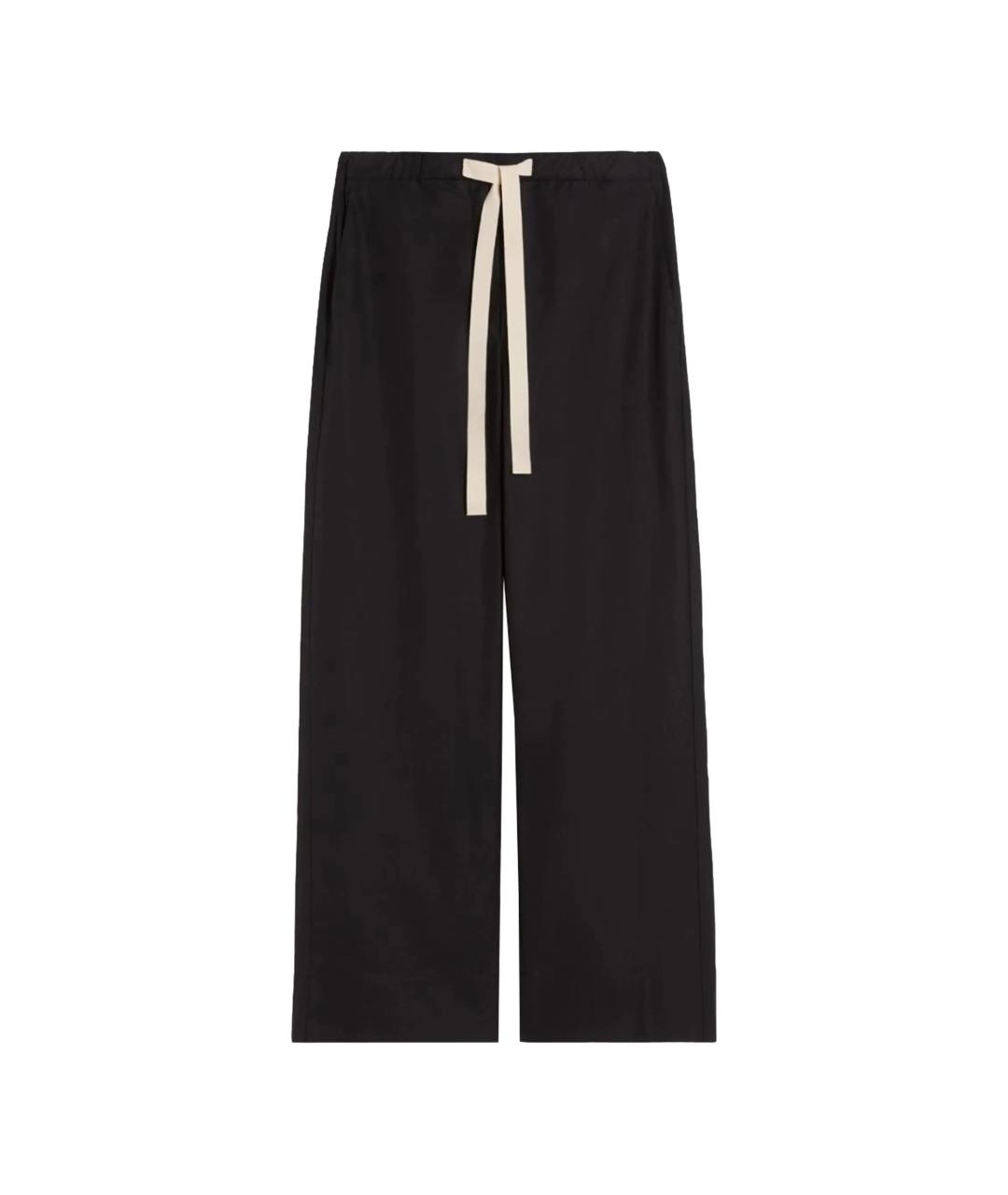 'S MAX MARA Черные хлопковые прямые брюки, фото 1