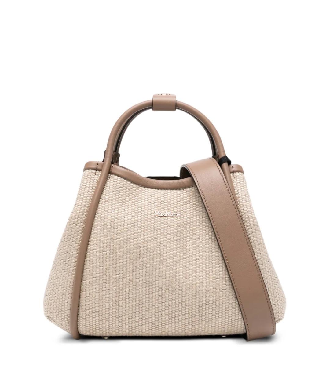 MAX MARA Бежевая хлопковая сумка тоут, фото 1