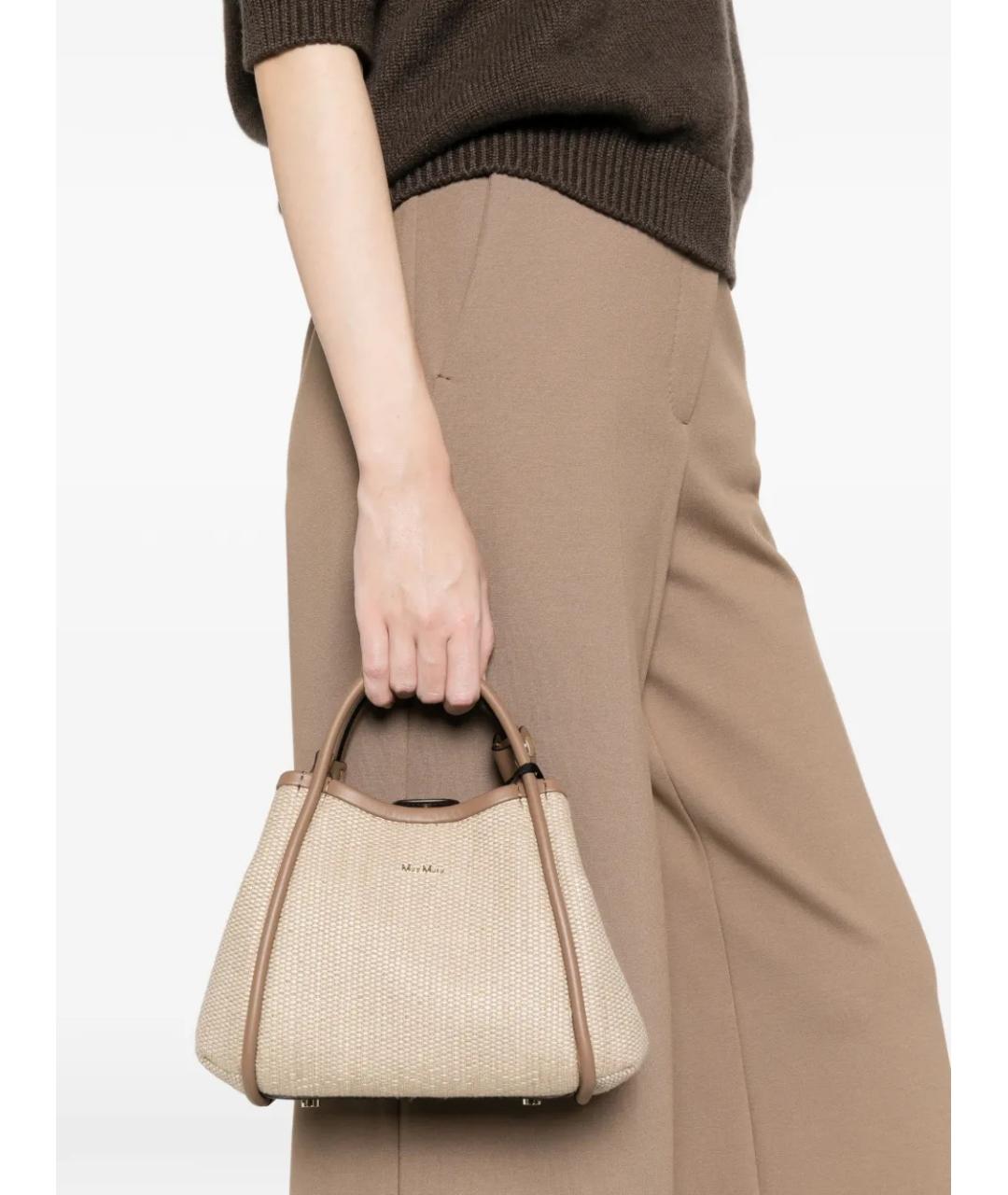 MAX MARA Бежевая хлопковая сумка тоут, фото 2