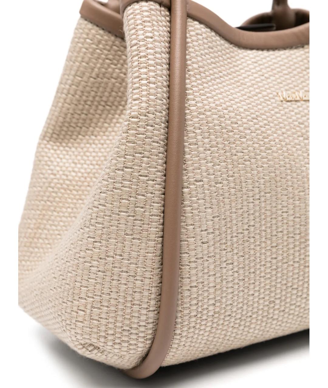 MAX MARA Бежевая хлопковая сумка тоут, фото 4