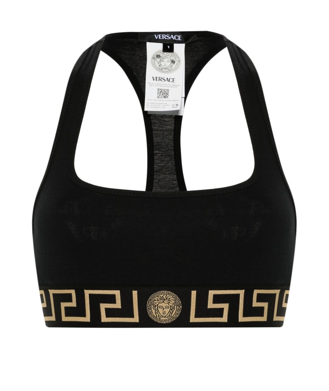 VERSACE Черная полиамидовая майка, фото 1