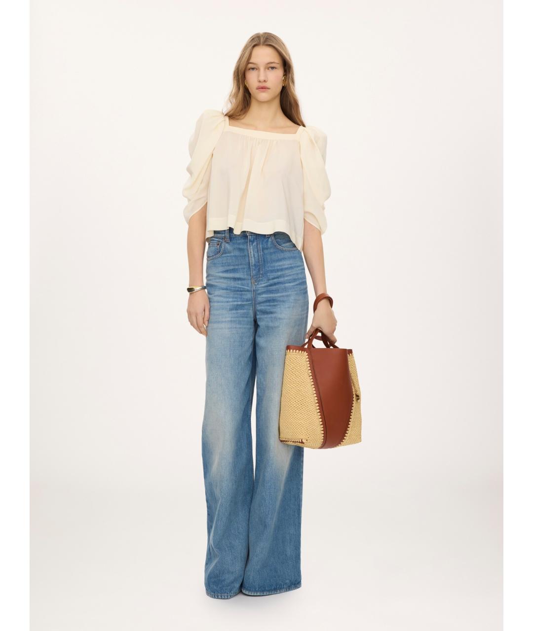 CHLOE Бежевая пелетеная сумка тоут, фото 7