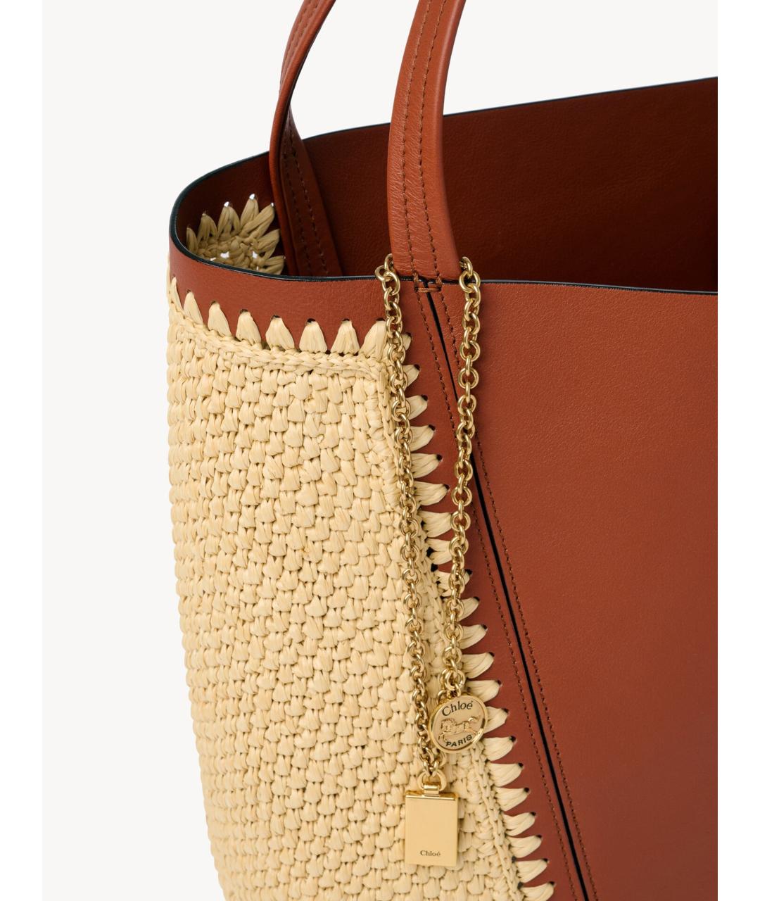 CHLOE Бежевая пелетеная сумка тоут, фото 6