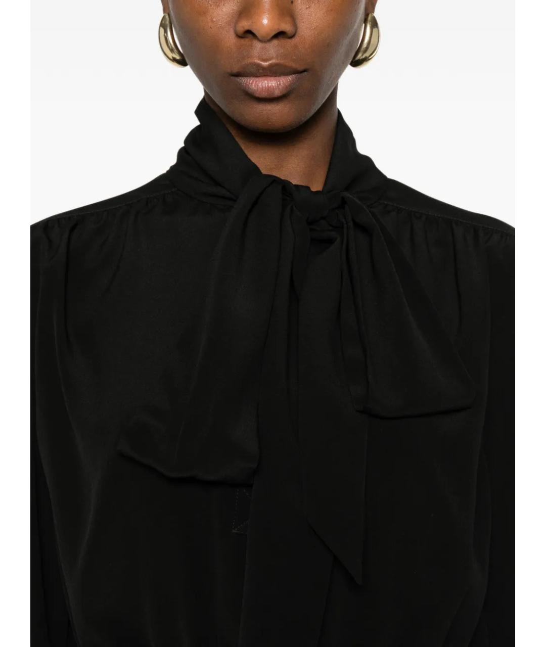 SAINT LAURENT Черная шелковая рубашка, фото 5