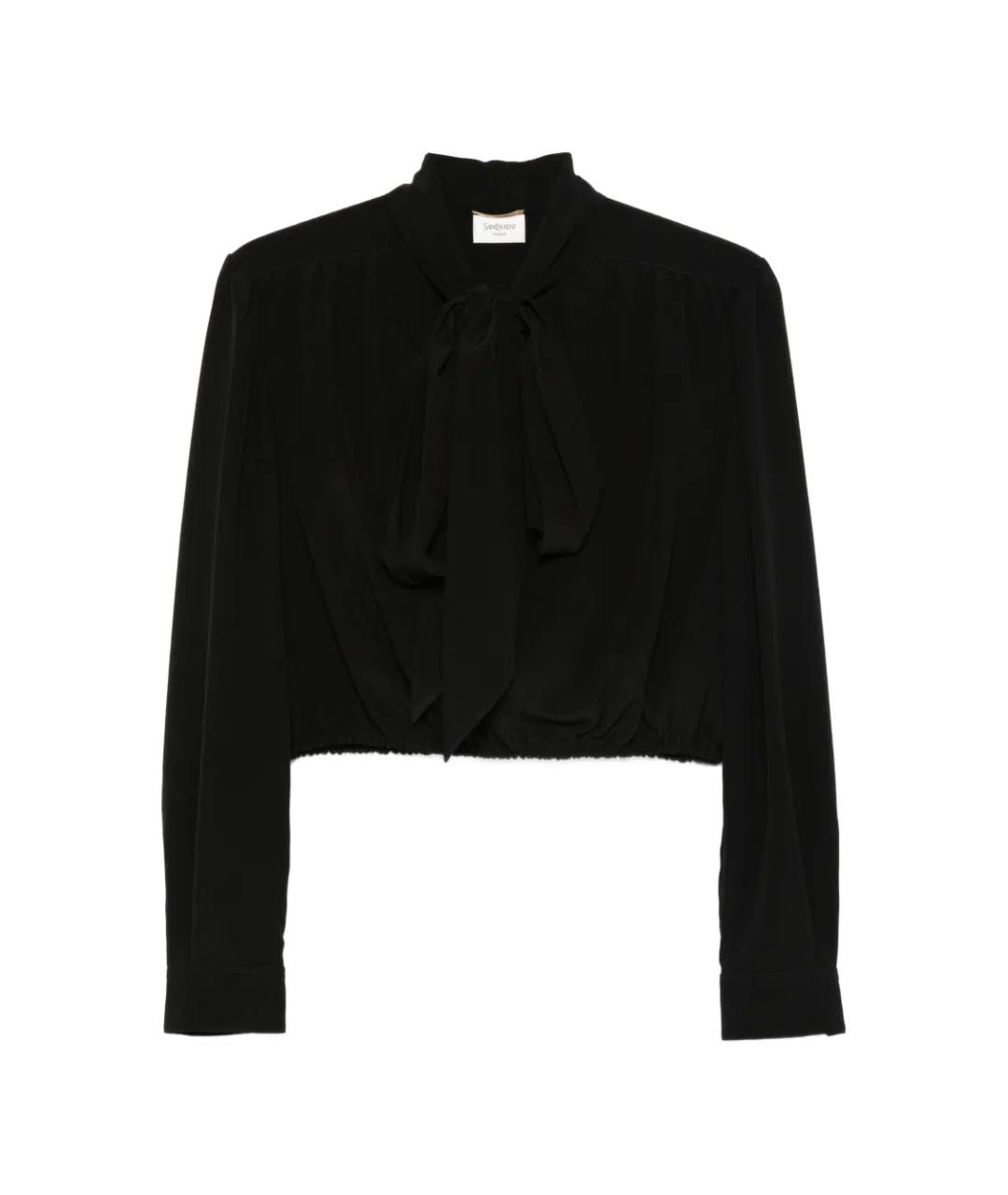 SAINT LAURENT Черная шелковая рубашка, фото 1