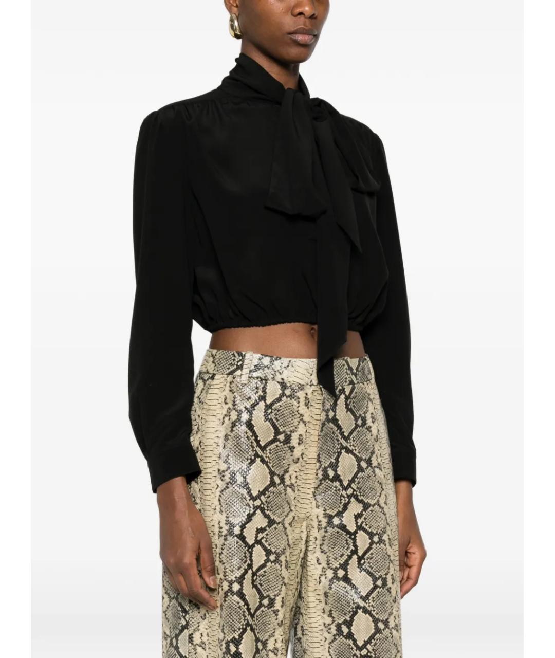 SAINT LAURENT Черная шелковая рубашка, фото 3