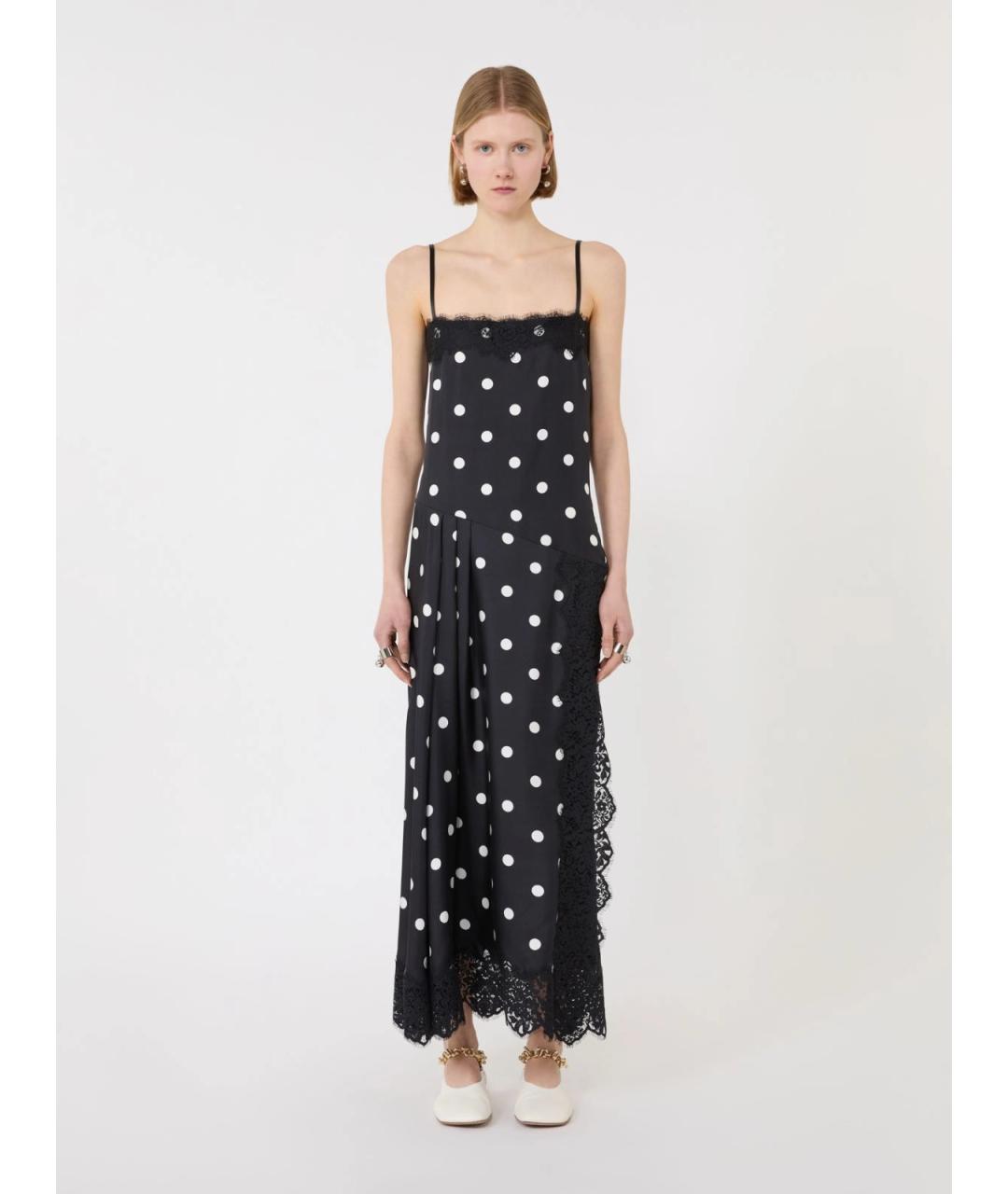 SPORTMAX Черное шелковое повседневное платье, фото 3