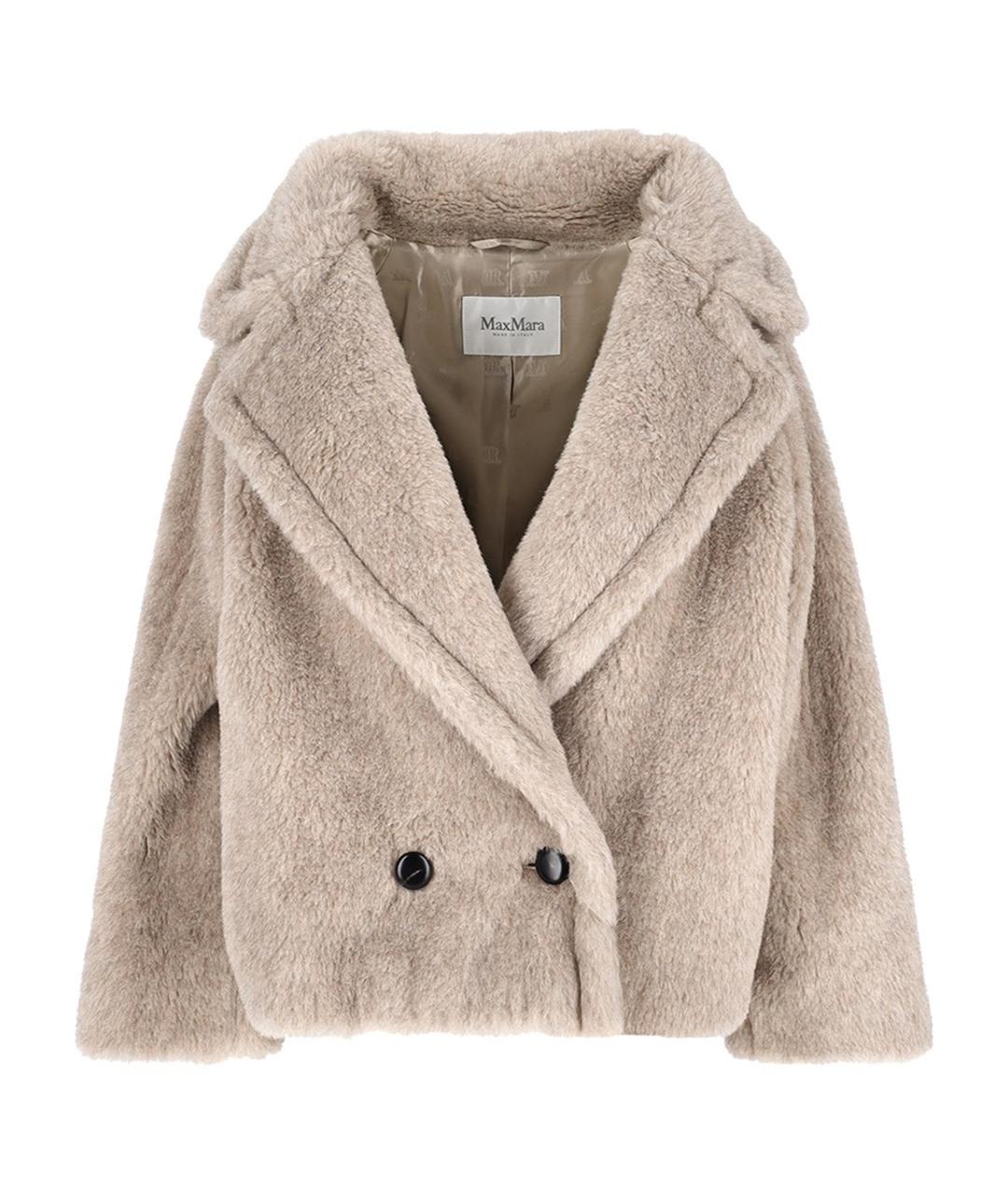 MAX MARA Бежевая шерстяная шуба, фото 1