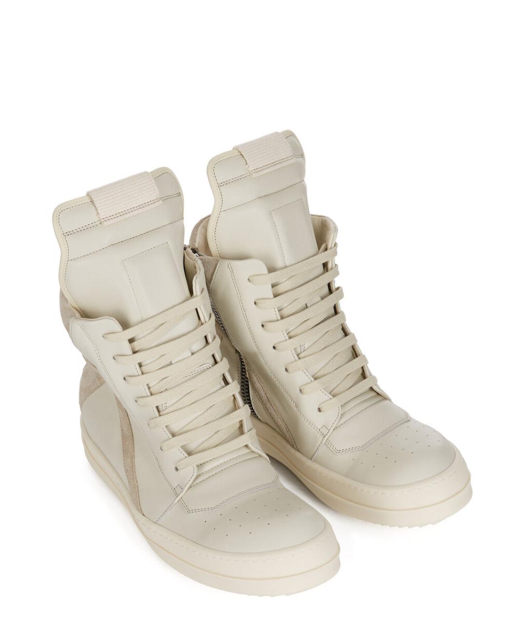 RICK OWENS Белые кожаные кеды, фото 6