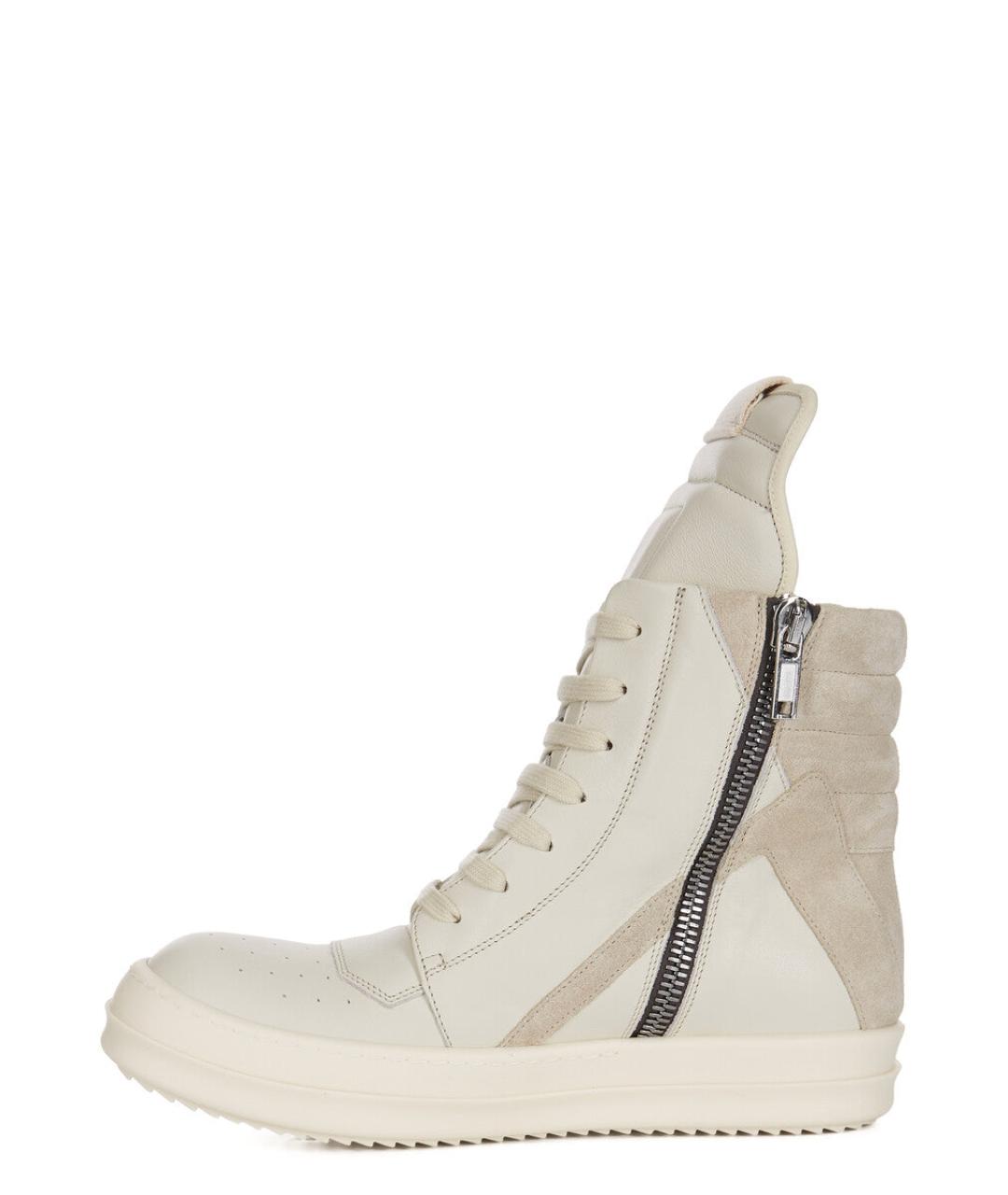 RICK OWENS Белые кожаные кеды, фото 3