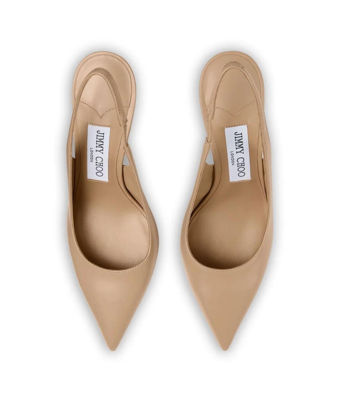 JIMMY CHOO Бежевые кожаные туфли, фото 3