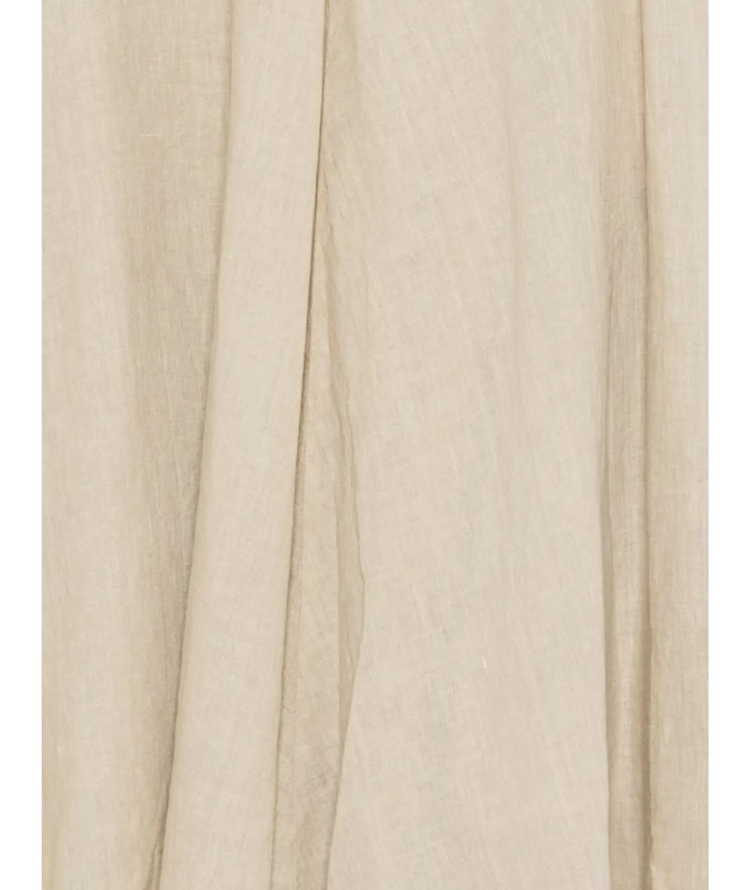 120% LINO Бежевая льняная юбка миди, фото 3