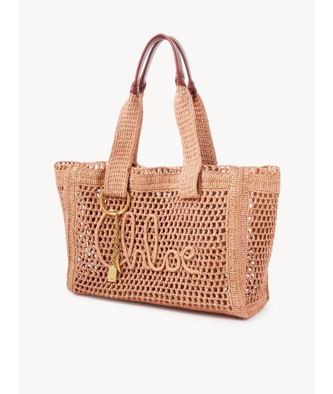 CHLOE Коричневая тканевая сумка тоут, фото 3