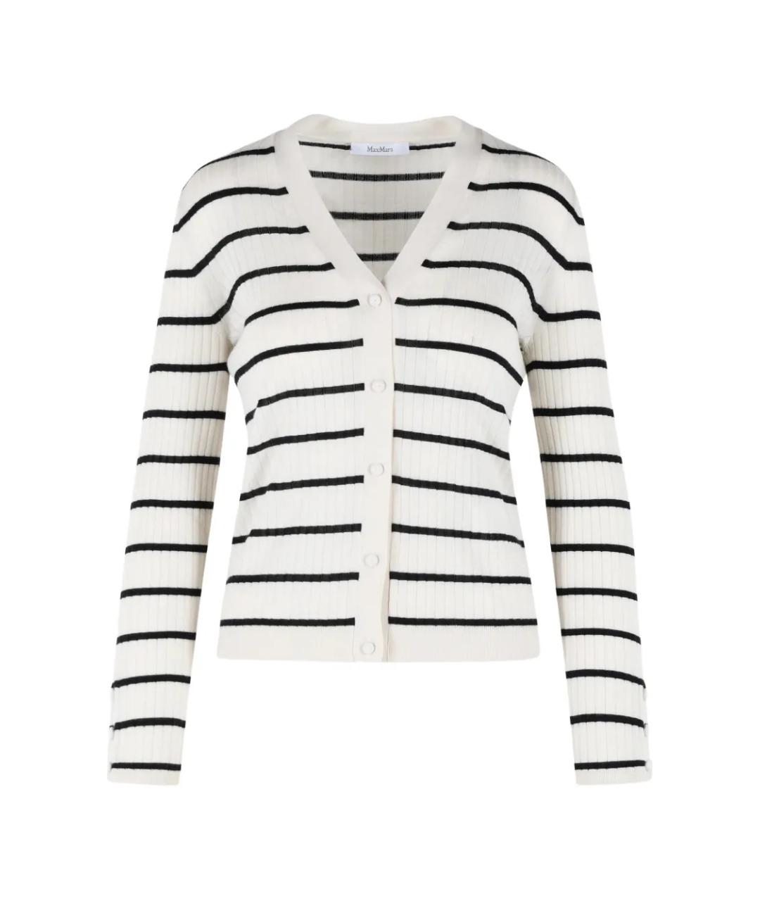 MAX MARA Белый кашемировый кардиган, фото 1