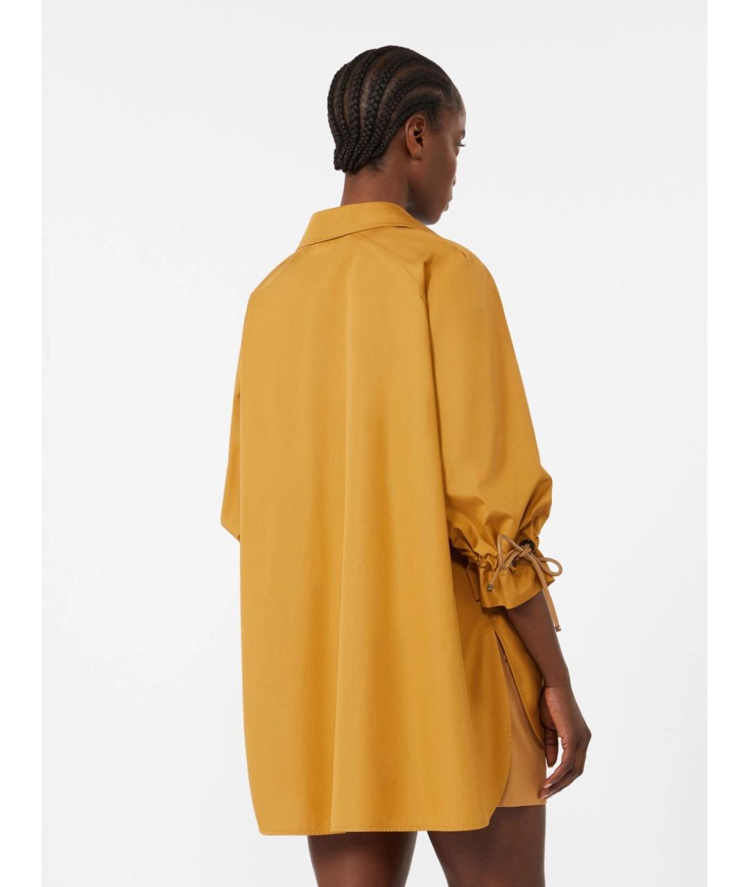 MAX MARA Горчичная хлопковая рубашка, фото 3