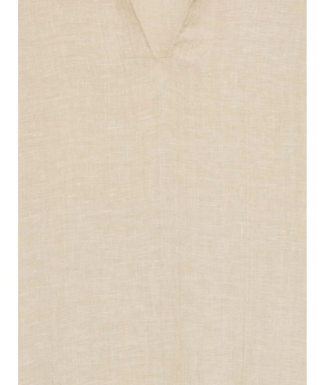 120% LINO Бежевое льняное платье, фото 3