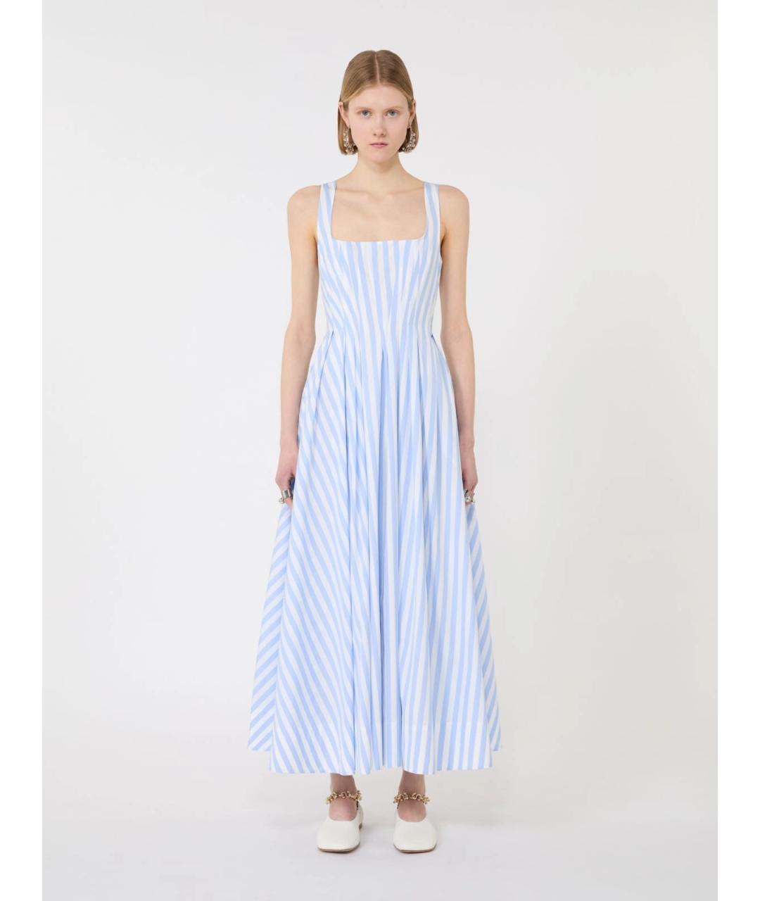 SPORTMAX Голубое хлопковое повседневное платье, фото 3