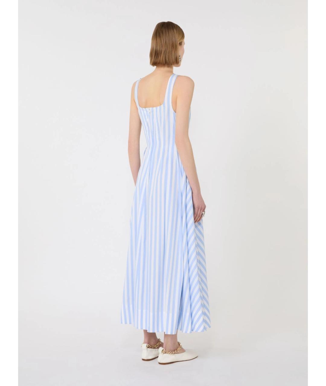 SPORTMAX Голубое хлопковое повседневное платье, фото 4