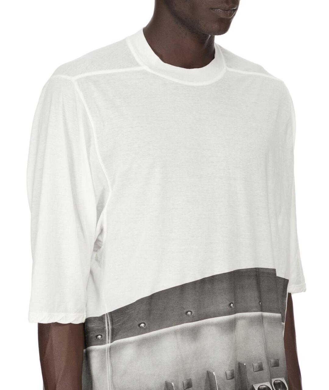 RICK OWENS Белая хлопковая футболка, фото 4