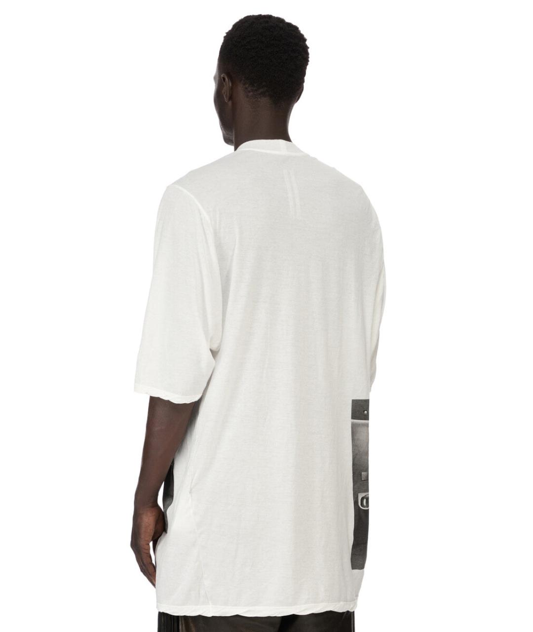 RICK OWENS Белая хлопковая футболка, фото 3