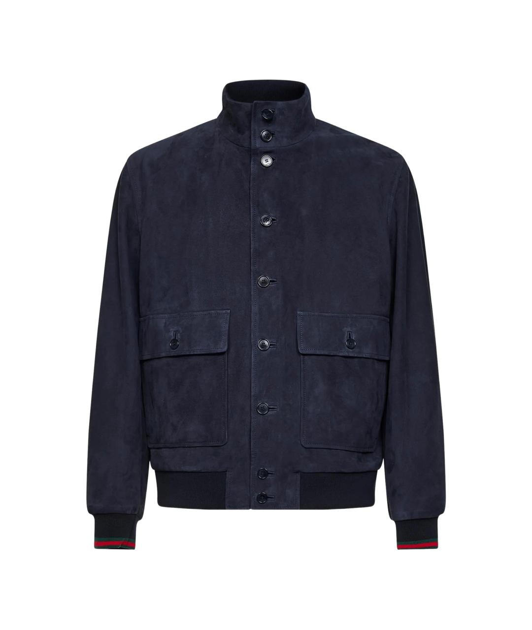 GUCCI Темно-синяя замшевая куртка, фото 1