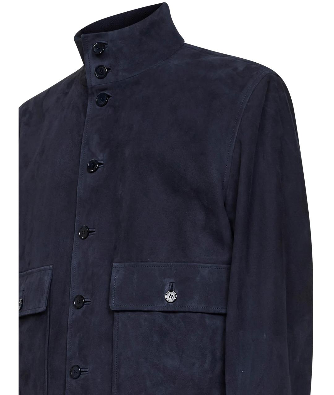 GUCCI Темно-синяя замшевая куртка, фото 3