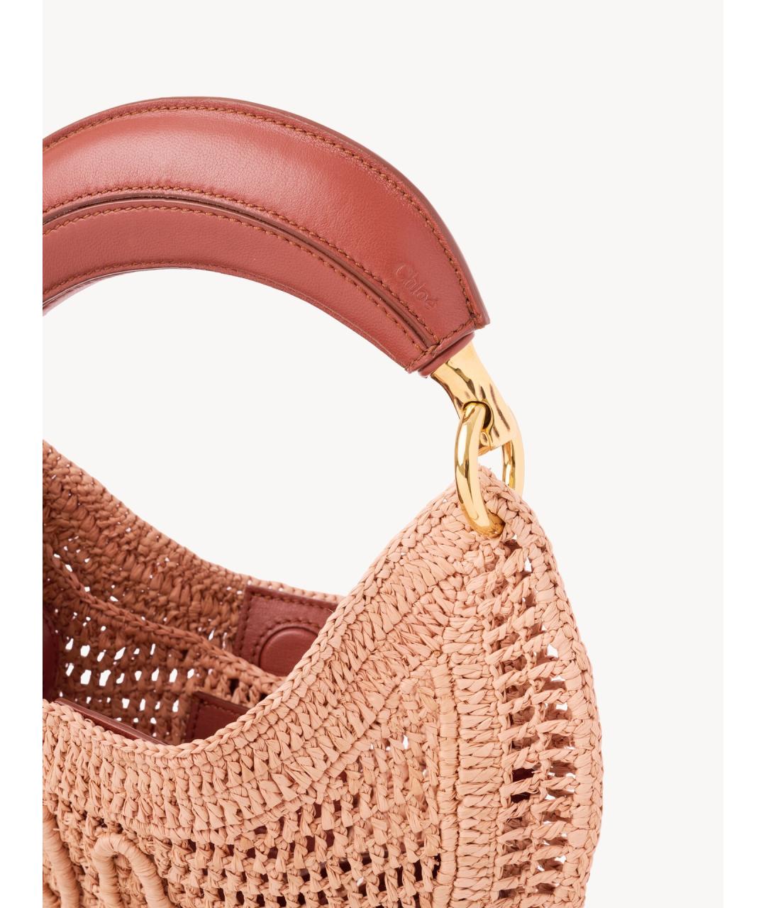 CHLOE Бежевая тканевая сумка с короткими ручками, фото 7