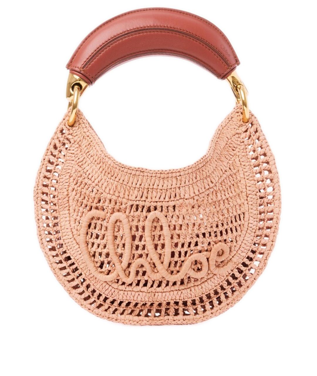 CHLOE Бежевая тканевая сумка с короткими ручками, фото 1