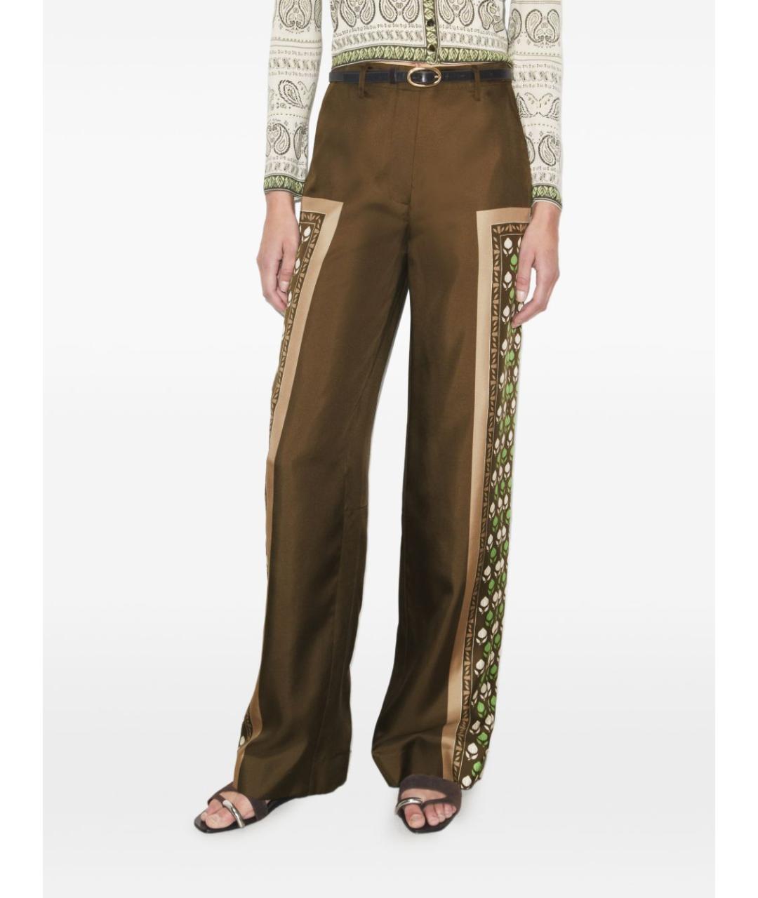 TORY BURCH Коричневые прямые брюки, фото 4