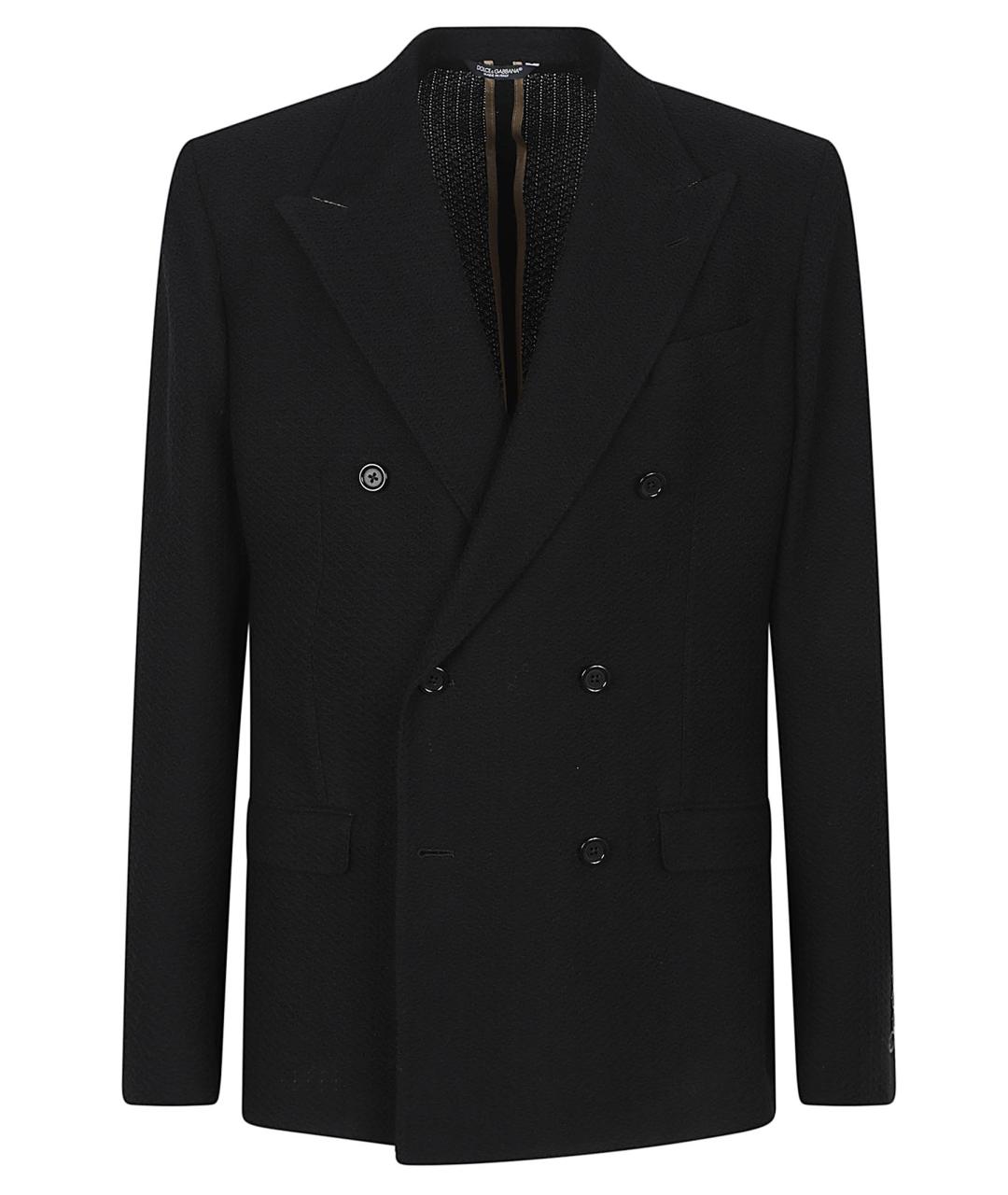 DOLCE&GABBANA Черный хлопковый пиджак, фото 1