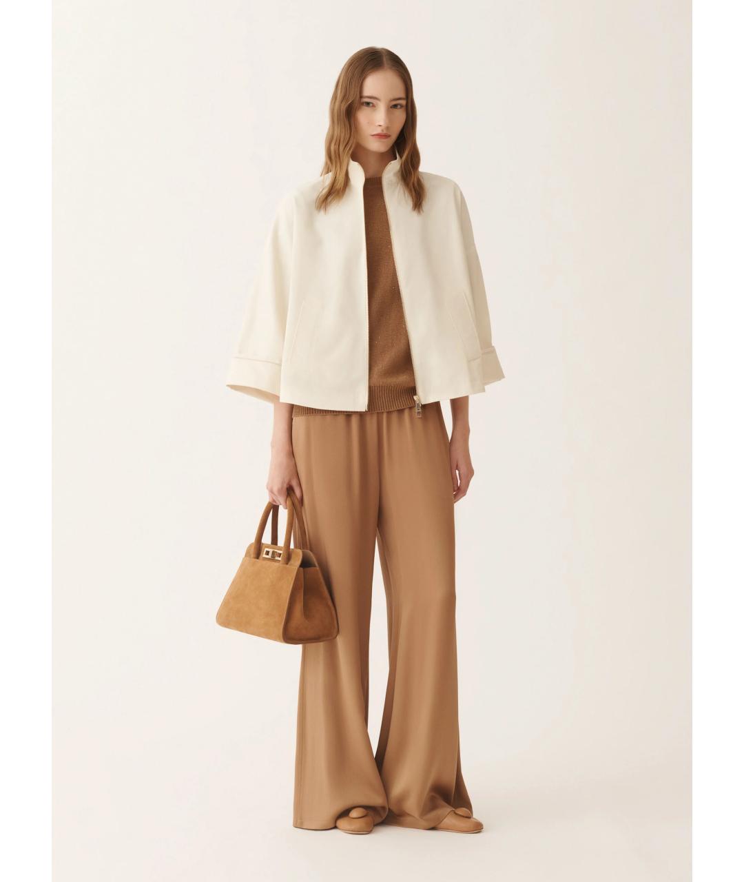 FABIANA FILIPPI Бежевая хлопко-эластановая куртка, фото 2